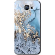 Gramaphone Galaxy A8 2016 Kılıf Hd Desen Baskılı Arka Kapak + Esnek Nano Cam - Eski Mermer