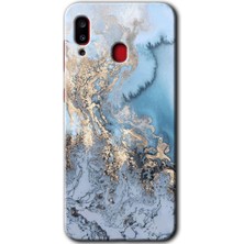 Gramaphone Galaxy A20 Kılıf Hd Desen Baskılı Arka Kapak + Kırılmaz Cam - Eski Mermer