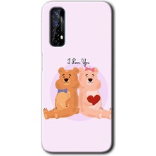 Gramaphone Realme 7 Kılıf Hd Desen Baskılı Arka Kapak + Kırılmaz Cam - Sevgili Ayıcık