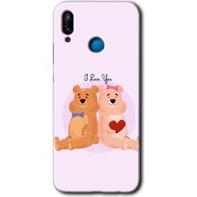 Gramaphone Huawei P20 Lite Kılıf Hd Desen Baskılı Arka Kapak + Esnek Nano Cam - Sevgili Ayıcık