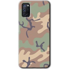 Gramaphone Oppo A92 Kılıf Hd Desen Baskılı Arka Kapak + Esnek Nano Cam - Kamuflaj 29
