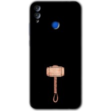 Gramaphone Honor 8x Kılıf Hd Desen Baskılı Arka Kapak + Esnek Nano Cam - Thor Çekiç