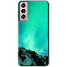 Gramaphone Galaxy S21 Kılıf Hd Desen Baskılı Arka Kapak + Esnek Nano Cam - Aurora