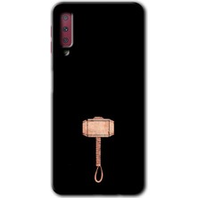 Gramaphone Galaxy A7 2018 Kılıf Hd Desen Baskılı Arka Kapak + Esnek Nano Cam - Thor Çekiç
