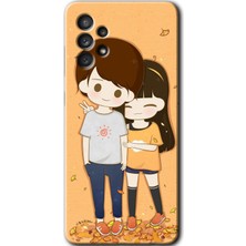 Galaxy A73 Kılıf Hd Desen Baskılı Arka Kapak + Kırılmaz Cam - Şıpsevdi Çift