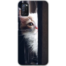 Gramaphone Oppo A72 Kılıf Hd Desen Baskılı Arka Kapak + Kırılmaz Cam - Kedi Bakışı