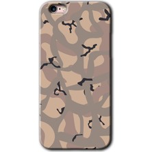 Gramaphone iPhone 6s Kılıf Hd Desen Baskılı Arka Kapak + Kırılmaz Cam - Kamuflaj 6