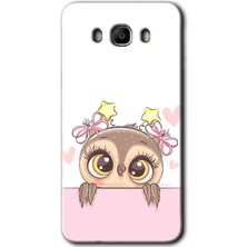 Galaxy J7 2016 Kılıf Hd Desen Baskılı Arka Kapak + Esnek Nano Cam - Sevimli Baykuş