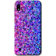 Gramaphone Galaxy A10 Kılıf Hd Desen Baskılı Arka Kapak + Esnek Nano Cam - Pixel Mozaik