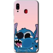 Galaxy A20 Kılıf Hd Desen Baskılı Arka Kapak + Kırılmaz Cam - Stitch