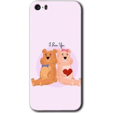 Gramaphone iPhone 5 Kılıf Hd Desen Baskılı Arka Kapak + Esnek Nano Cam - Sevgili Ayıcık