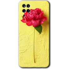 Gramaphone Galaxy M12 Kılıf Hd Desen Baskılı Arka Kapak + Esnek Nano Cam - Kırmızı Gül