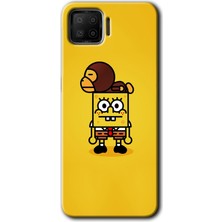 Gramaphone Oppo A73 Kılıf Hd Desen Baskılı Arka Kapak + Esnek Nano Cam - Sünger Bob