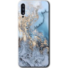 Galaxy A50S Kılıf Hd Desen Baskılı Arka Kapak + Kırılmaz Cam - Eski Mermer