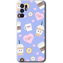 Gramaphone Oppo Reno 6 Kılıf Hd Desen Baskılı Arka Kapak + Esnek Nano Cam - Coffee Cake