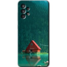 Galaxy A53 Kılıf Hd Desen Baskılı Arka Kapak + Kırılmaz Cam - House In Woods