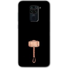 Gramaphone Redmi Note 9 Kılıf Hd Desen Baskılı Arka Kapak + Kırılmaz Cam - Thor Çekiç