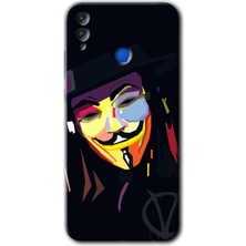 Gramaphone Honor 8x Kılıf Hd Desen Baskılı Arka Kapak - Vendetta