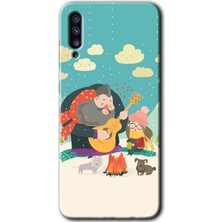 Gramaphone Galaxy A30S Kılıf Hd Desen Baskılı Arka Kapak + Esnek Nano Cam - Kış Pikniği