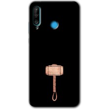 Gramaphone Huawei P30 Lite Kılıf Hd Desen Baskılı Arka Kapak + Kırılmaz Cam - Thor Çekiç