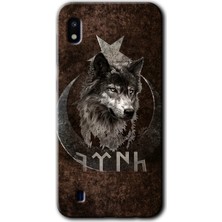 Gramaphone Galaxy A10 Kılıf Hd Desen Baskılı Arka Kapak + Kırılmaz Cam - Bozkurt Göktürk