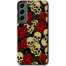 Gramaphone Galaxy S22 Plus Kılıf Hd Desen Baskılı Arka Kapak + Esnek Nano Cam - Kurukafa Aşk