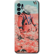 Gramaphone Oppo Reno 6 Kılıf Hd Desen Baskılı Arka Kapak - Uzay Bahçesi