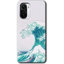 Gramaphone Redmi K40 Kılıf Hd Desen Baskılı Arka Kapak + Esnek Nano Cam - Dalga