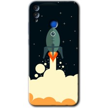 Gramaphone Honor 8x Kılıf Hd Desen Baskılı Arka Kapak - Space Smoke