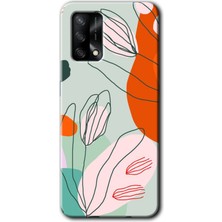 Gramaphone Oppo A74 Kılıf Hd Desen Baskılı Arka Kapak + Esnek Nano Cam - Vektör Çiçekler