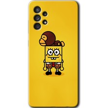 Gramaphone Galaxy A73 Kılıf Hd Desen Baskılı Arka Kapak + Kırılmaz Cam - Sünger Bob