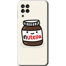 Gramaphone Galaxy A22 Kılıf Hd Desen Baskılı Arka Kapak + Esnek Nano Cam - Nutella Aşkım