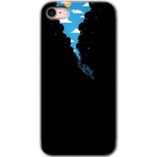 iPhone 8 Kılıf Hd Desen Baskılı Arka Kapak + Kırılmaz Cam - Derinlere Yolculuk