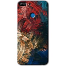 Gramaphone Honor 9 Lite Kılıf Hd Desen Baskılı Arka Kapak + Esnek Nano Cam - Karma Boyalar