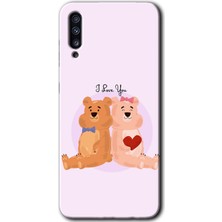 Gramaphone Galaxy A70 Kılıf Hd Desen Baskılı Arka Kapak + Kırılmaz Cam - Sevgili Ayıcık
