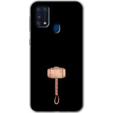Galaxy M31 Kılıf Hd Desen Baskılı Arka Kapak + Esnek Nano Cam - Thor Çekiç