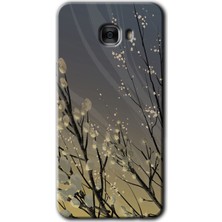 Gramaphone Galaxy C7 Pro Kılıf Hd Desen Baskılı Arka Kapak + Esnek Nano Cam - Branches Flowers