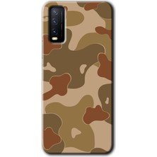 Gramaphone Vivo Y20 Kılıf Hd Desen Baskılı Arka Kapak + Kırılmaz Cam - Kamuflaj 10