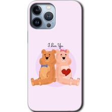 Gramaphone iPhone 13 Pro Max Kılıf Hd Desen Baskılı Arka Kapak + Kırılmaz Cam - Sevgili Ayıcık