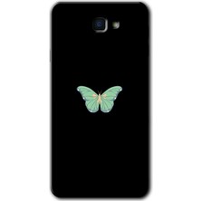 Gramaphone Galaxy J7 Prime 2 Kılıf Hd Desen Baskılı Arka Kapak + Kırılmaz Cam - Butterfly Tree
