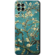 Gramaphone Galaxy A22 Kılıf Hd Desen Baskılı Arka Kapak + Kırılmaz Cam - Almond Blossom