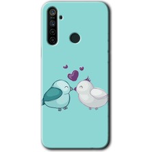 Gramaphone Realme 6i Kılıf Hd Desen Baskılı Arka Kapak + Kırılmaz Cam - Mutlu Kuşlar