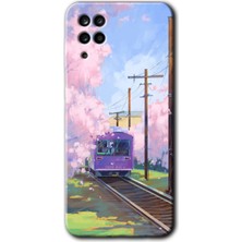 Galaxy A12 Kılıf Hd Desen Baskılı Arka Kapak + Esnek Nano Cam - Rails Paint