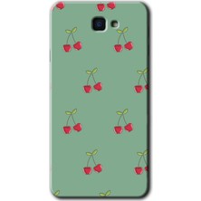 Gramaphone Galaxy J7 Prime 2 Kılıf Hd Desen Baskılı Arka Kapak + Kırılmaz Cam - Kiraz Berry