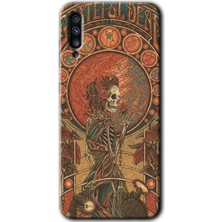 Galaxy A70S Kılıf Hd Desen Baskılı Arka Kapak + Esnek Nano Cam - İskelet Aşk