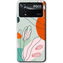 Gramaphone Poco X4 Pro Kılıf Hd Desen Baskılı Arka Kapak + Kırılmaz Cam - Vektör Çiçekler