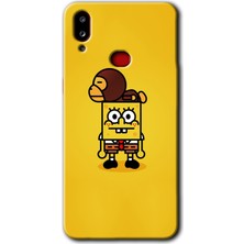 Galaxy A10S Kılıf Hd Desen Baskılı Arka Kapak + Esnek Nano Cam - Sünger Bob