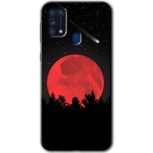 Gramaphone Galaxy M31 Kılıf Hd Desen Baskılı Arka Kapak + Kırılmaz Cam - Kanlı Ay