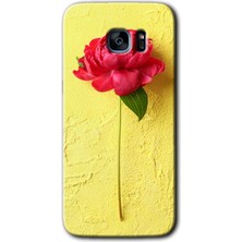 Galaxy S7 Edge Kılıf Hd Desen Baskılı Arka Kapak + Esnek Nano Cam - Kırmızı Gül