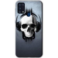 Gramaphone Galaxy M31 Kılıf Hd Desen Baskılı Arka Kapak + Kırılmaz Cam - Müzik Kurukafa